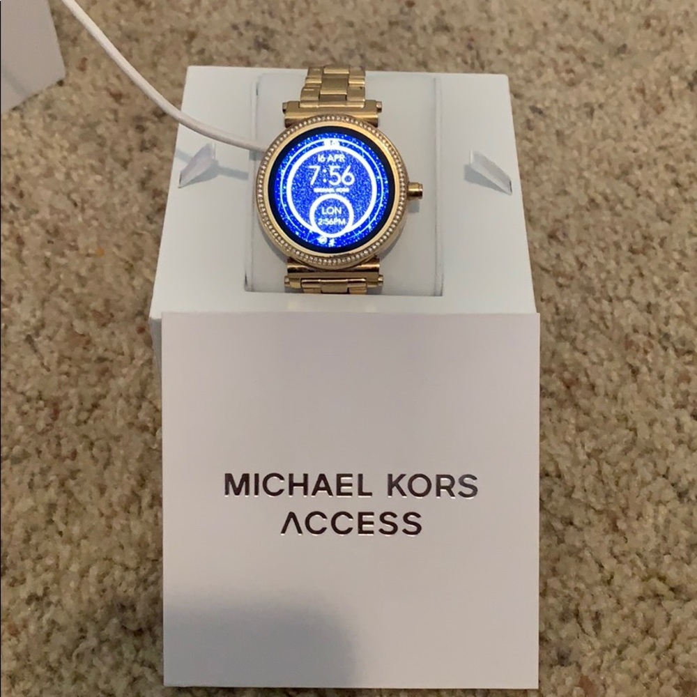 Michael kors rhinestone smart watch with 2 bands